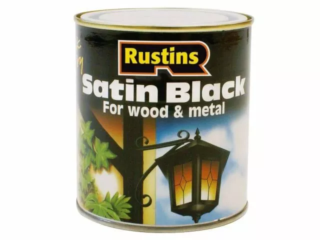 Rustins - Pintura Satin Black Quick Drying 500ml