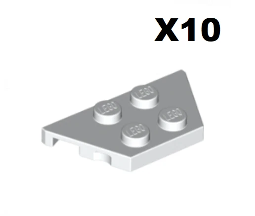 Lego ® Lot 10 Ailes Ailerons Blanc 2x4 Wings Plate Wedge White 51739 NEW