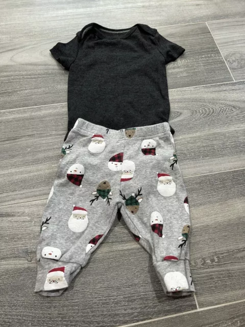 Infant Boy Christmas Outfit Size 6/9 Month By Carters & Cloud Island