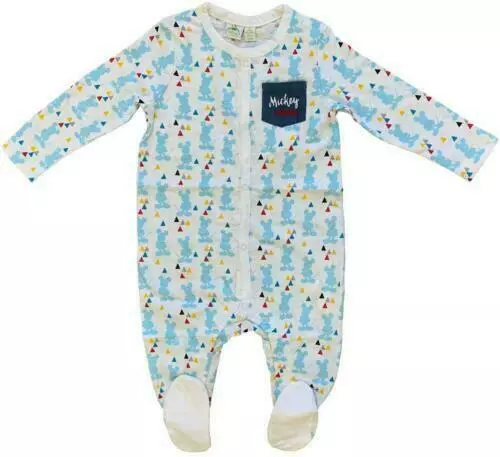 Sleepsuit Disney Baby Babygrow Mickey Mouse Boys All In One Romper Nightwear