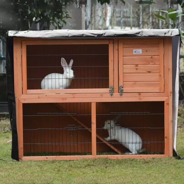 Bunny Rabbit Cage Ferret Chicken Coop Pet Hutch Cages Enclosure with Cover Roof