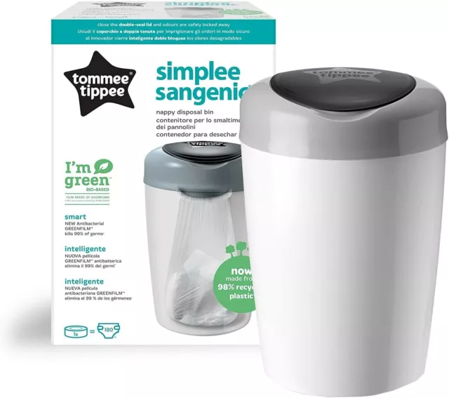 Tommee Tippee Poubelle à Couches Simplee Sangenic Gris