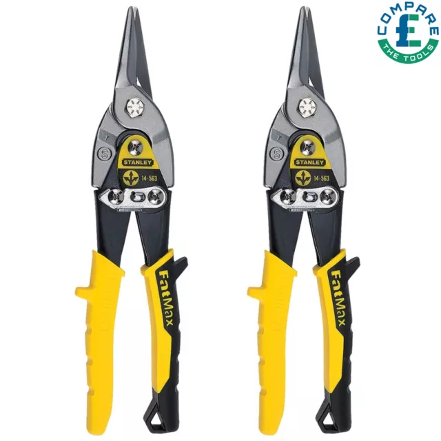 Stanley 2-14-563 Fatmax Aviation Snips Straight Cut Metal Cutter Pack of 2