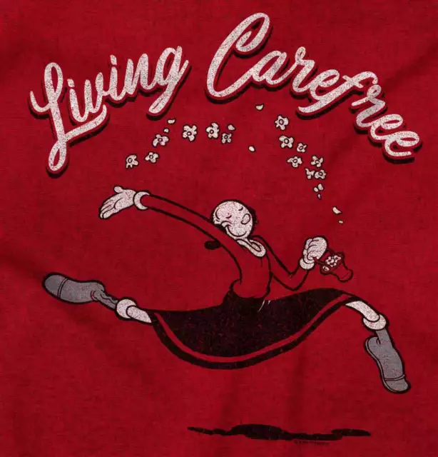 Vintage Living Carefree Olive Oyl Popeye Gift Womens Short Sleeve Crewneck Tee 2