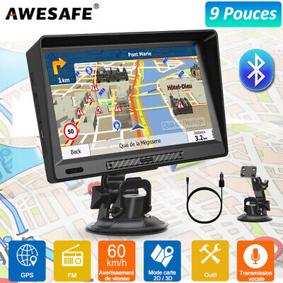 Keyobesa Navigation GPS Camion Noir 256Mb 8G GPS avec Système dAlarme à Navigation Navigator Portable Ce à 9 Pouces GPS à Voiture 