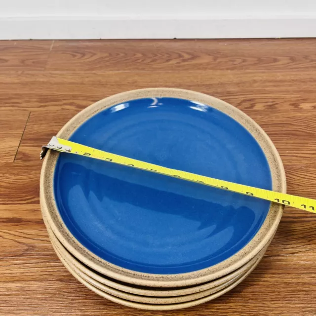 Noritake Stoneware Madera Blue Set Of 4 Tan And Blue 10 1/4" Dinner Plates 3