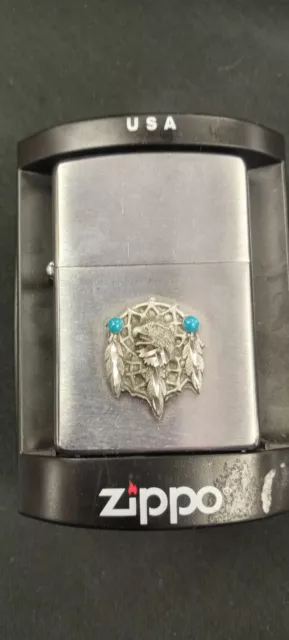 Zippo 2005 Unstruck Turquoise Dreamcatcher Southwest Series Intact Sticker Rare