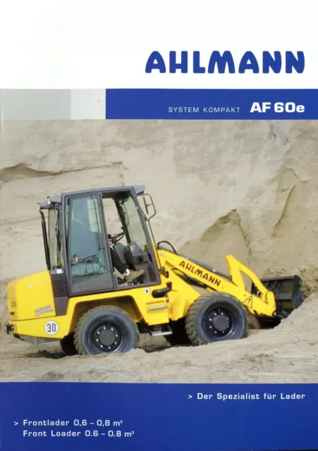 Ahlmann AF60e Frontlader Prospekt 2003 D GB brochure front loader prospectus