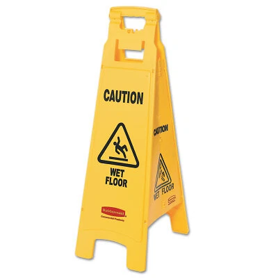 Floor Safety Signs, Caution Wet Floor, Yellow, 25x11 Newell Brands  COMMERCIAL