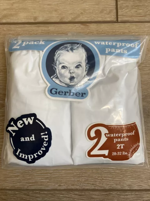 Vintage Gerber Vinyl Pants Pull on Large Baby 19-24 lbs1987 New In Box