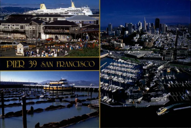 California San Francisco Pier 39 multiple aerial views ~ postcard  sku645