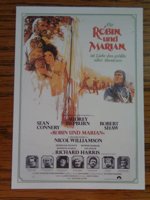 Filmplakatkarte / moviepostercard  Robin und Marian  Sean Connery, A.Hepburn