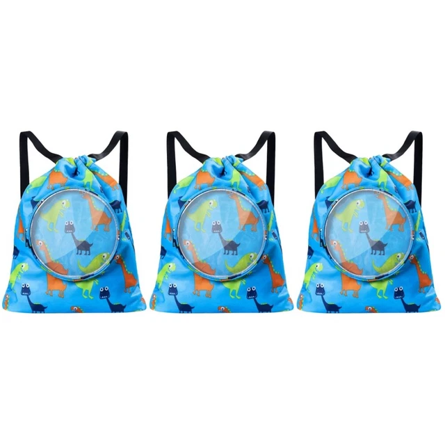 Borsa Da Nuoto In Rete Con Coulisse - Zaino Spiaggia, Palestra, Fitness, Azzurro Con Moschettone - Foto 10