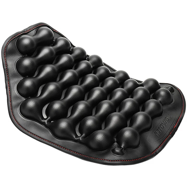 Motorcycle Seat Cushion Anti Slip Press Inflating Shockproof Pads 3D PU Leather