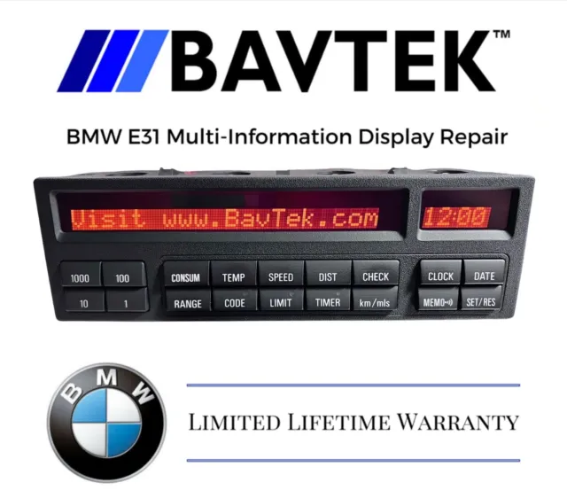 BMW E31 MULTI INFORMATION DISPLAY MID OBC 840ci 850csi - PIXEL REPAIR SERVICE