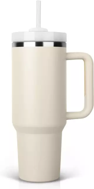 40 Oz Tumbler with Handle and Straw Lid Insulated Reusable Stainless Steel Water