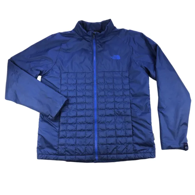 The North Face Thermoball Eco Mens Large Blue Full Zip Quilted Insulated Jacket