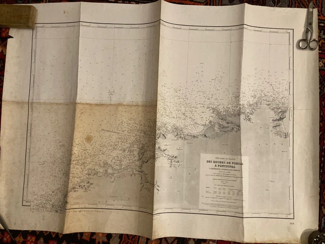 ANCIENNE CARTE MARINE/ROCHES De Portsall à Brignogan/Plouguerneau/NORD ...