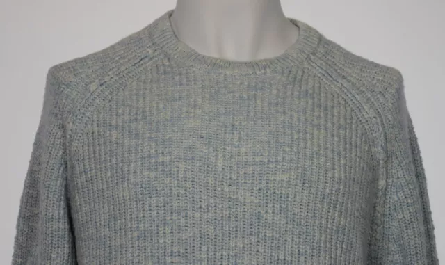 The Men's Store Bloomingdale's Blue Marled Cotton Shaker Stitch Sweater XL 2