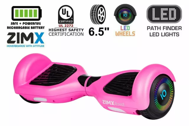 Pink 6.5" Hoverboard/Swegway with LED Wheels UL2272 Certified