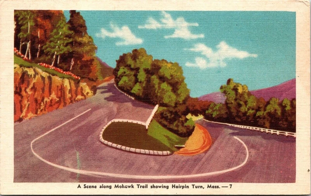 Mohawk Trail Hairpun Turn Massachusetts Scenic Landscape DB Postcard