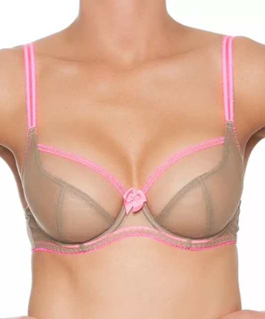 Alter Ego & Elsa Pink Mesh Dessous Full-Coverage Bra Sexy Ladies Lingerie  Women