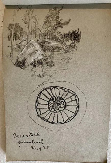 CARNET DE 28 croquis de 1925 dont 3 nues par le peintre Georges CAPGRAS ...