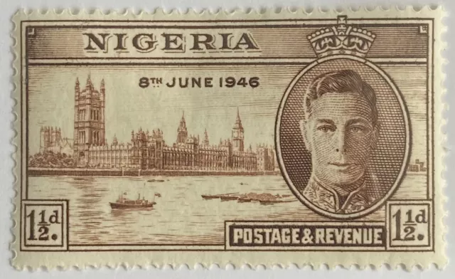 NIGERIA Peace & Victory George VI KGVI. 1946 MLH