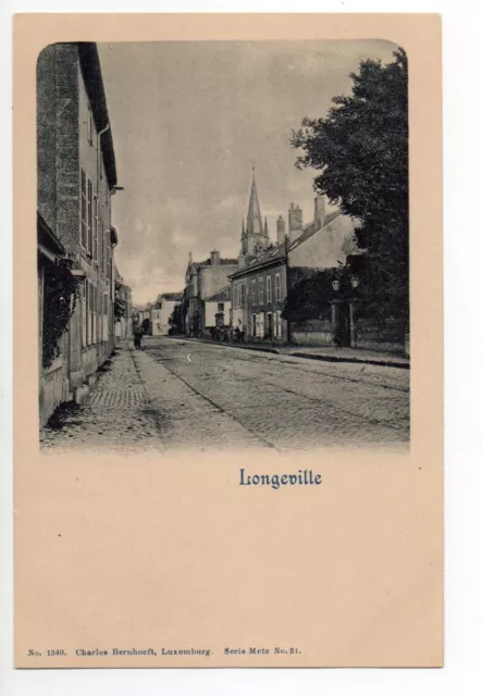 LONGEVILLE Moselle CPA 57 rue église  carte nuage 1900