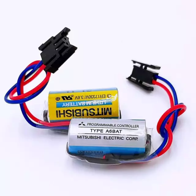 20pcs ER17330V/3.6V 1700mAh A6BAT Mitsubishi PLC Li-ion Batterie Size 2/3A+Plug 2