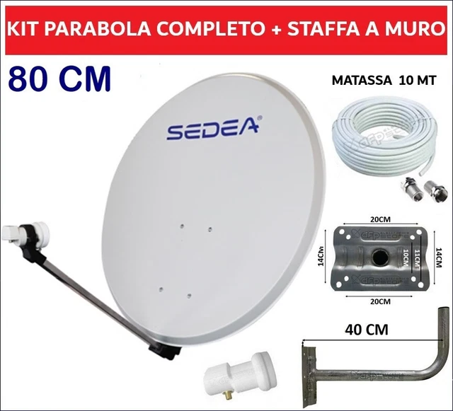 Kit Parabola Satellitare 60 Cm Con LNB Twin - DVB-S, 2 Uscite, Per Ricezione TV Via Satellite - Foto 5