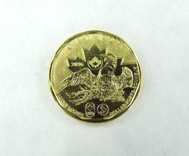 2016 $1 One Dollar Coin Canada Olympic Symbol Lucky Loonie Loon UNC