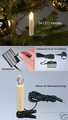 LED Weihnachts Kerzen Aussen Lichterkette Tannen Baum Weihnachten Dekoration NEU 2