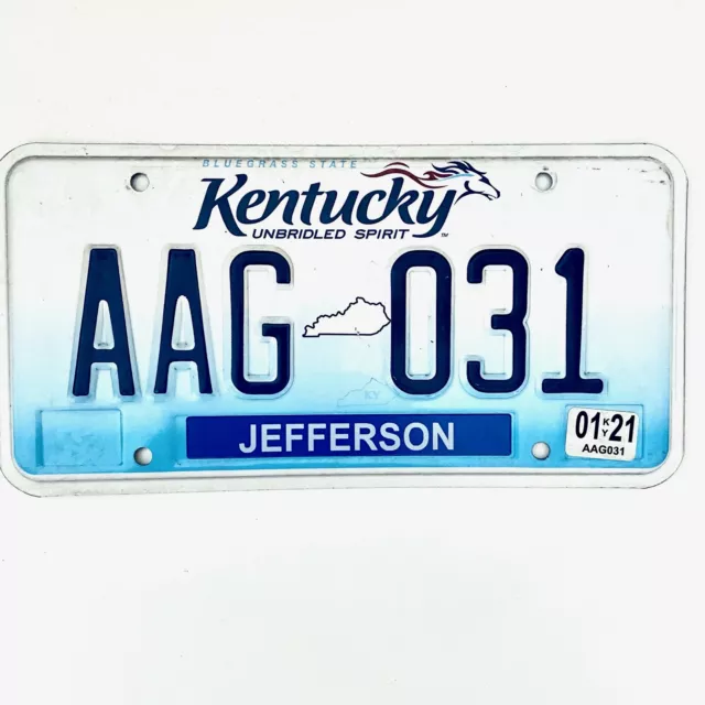 2021 United States Kentucky Jefferson County Passenger License Plate AAG 031