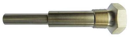 Zoro Select 24C458 Industrial Thermowell,Brass,1-1/4-18