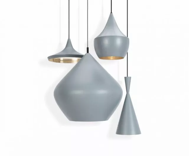 Tom Dixon Authentic Integrated LED Beat Tall Pendant- Grey/ Silver Finish 3