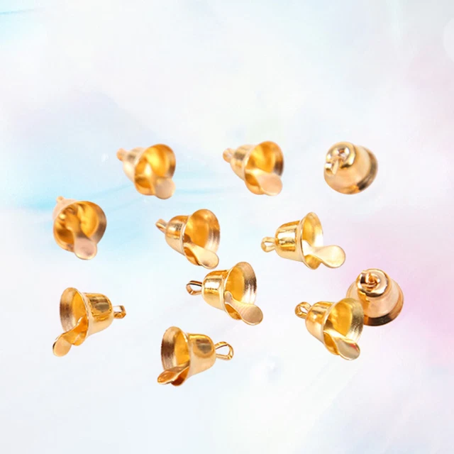 20 piezas campanas de metal de 1,1 cm campanas pequeñas adornos de joyería colgantes decoración de Navidad