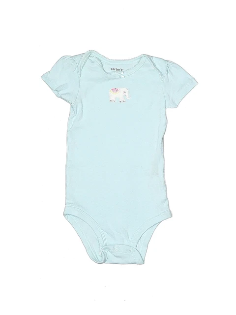 Carter's Girls Blue Short Sleeve Bodysuit 9 Months