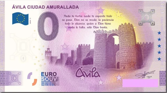 Note Billet Billete Souvenir 0 euros  ÁVILA CIUDAD AMURALLADA 2024-3