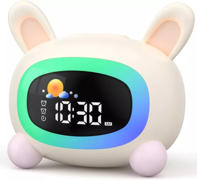 LIORQUE Alarm Clock for Kids, OK to Wake Kids Alarm Clock with Night Light Bunny