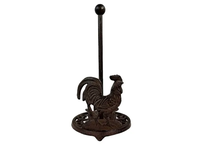 Cast Iron Brown Rustic Western Farmhouse Country Rooster Chicken Freestanding Pa