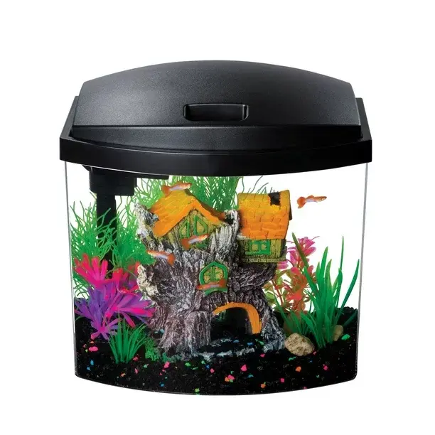 (USA) Aquatic Starter Kit Fish Tank Aquarium, Clear Acrylic, 2.5 Gallons