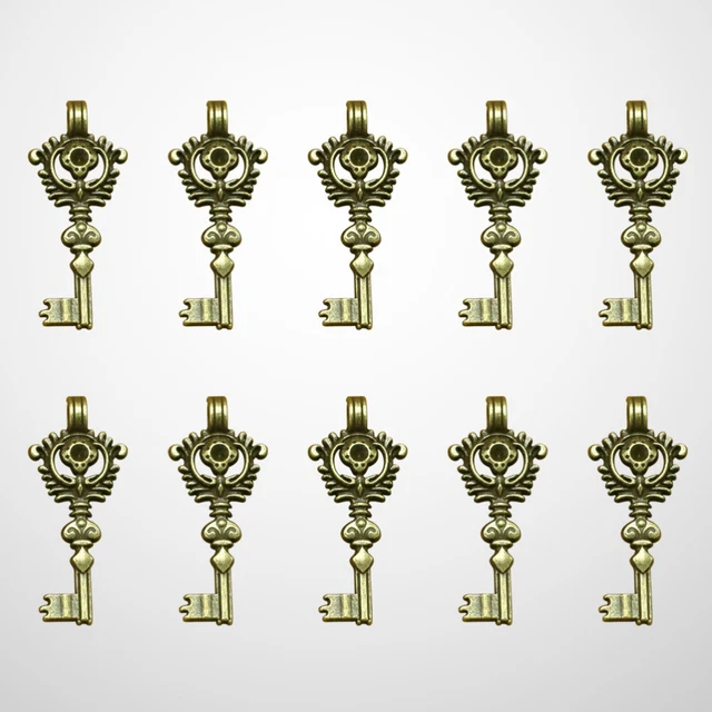 20 Stück Legierung Aushöhlen Schlüssel Anhänger Charms DIY Schmuck Herstellung Z