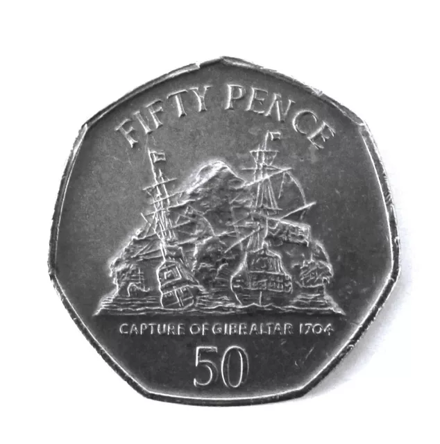 Gibraltar 50p Fifty Pence Coin - Capture of Gibraltar - RARE