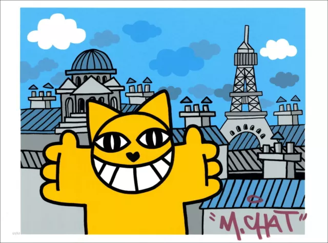 M.CHAT (Thoma Vuille) - Sérigraphie "Escapade " 56x76cm - Signée / Numérotée
