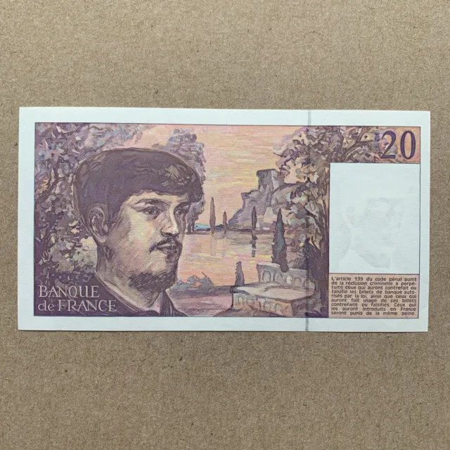Claude Debussy 1993 Pre-Euro French 20 Francs Banknote. France Currency. painter 3