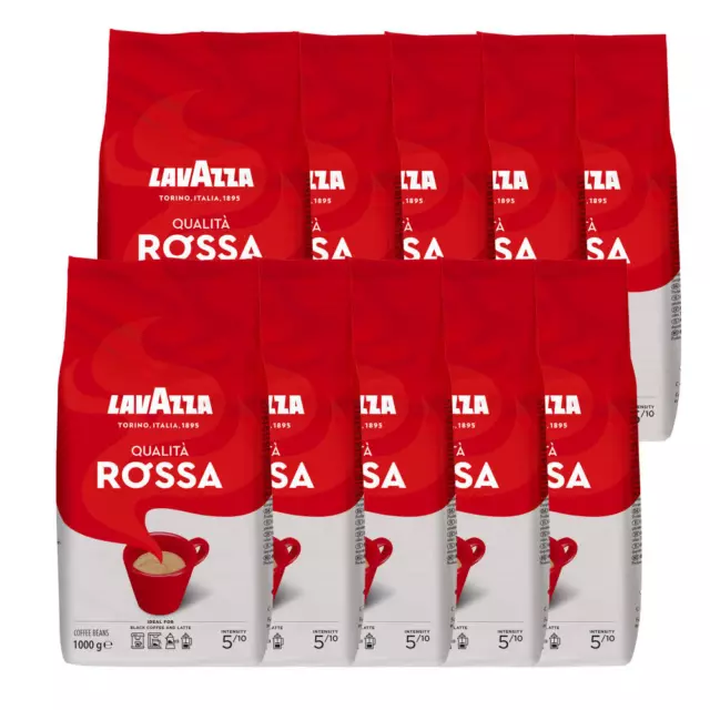 Lavazza Café Qualita Rossa Café en grains entiers Set 10 x 1000 g