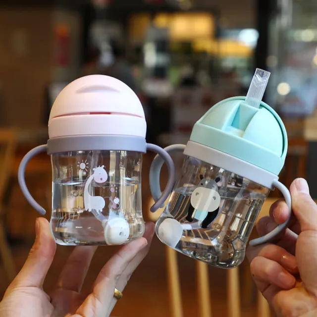 250ml Baby Feeding Cup with Straw Learn Feeding Drinking Bottle Training CCR  q