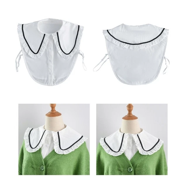 Mujer Camisa Suéter Cuello Falso Plisado Hágalo usted mismo Costura Vestido de Boda Suministros