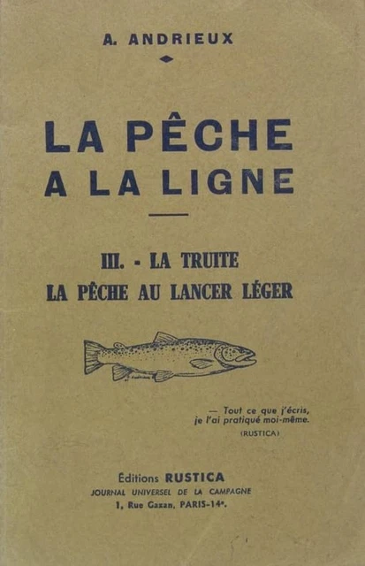 Buthod Charles La pêche au lancer souvenir et conseille Vendôme 1924 poisson pêc